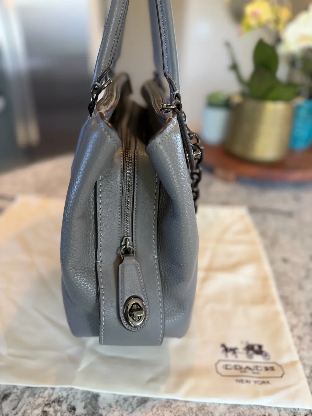 Coach Brooklyn Carryall 34 Leather Bag - Picture 2 of 11